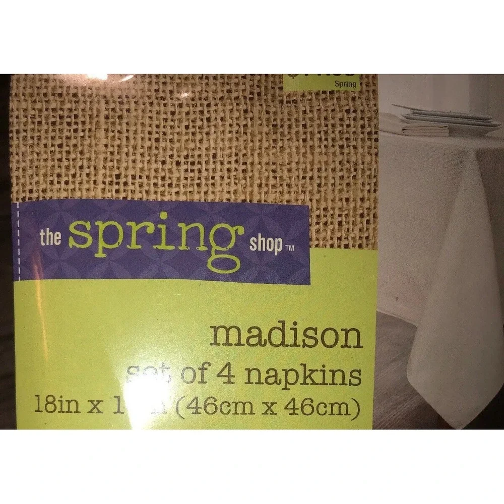 New THE SPRING SHOP‎ SET OF 4 NAPKINS 18 X 18 MADISON BLUE COTTON POLY